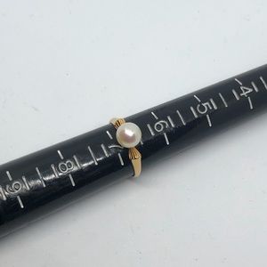 14KY 6mm Pearl Ring Size 6.75